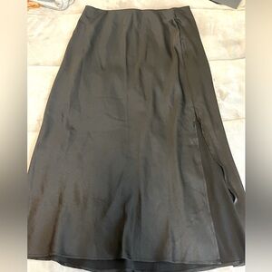 Long silk-like black skirt